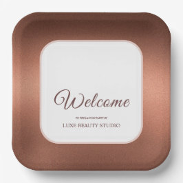 Plato De Papel Stylish bronze special event party welcome
