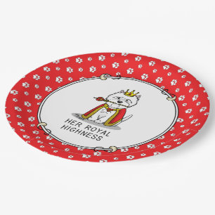 Plato De Papel Su Alteza Real Reina Westie Perro