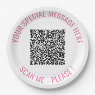 Plato De Papel Su código QR Información de exploración Informació