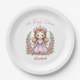 Plato De Papel Su curación real Princesa Rosa