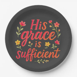 Plato De Papel Su gracia es suficiente