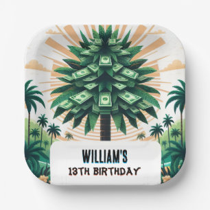 Plato De Papel Su naturaleza Guay Cash Only Money Tree 13 cumplea