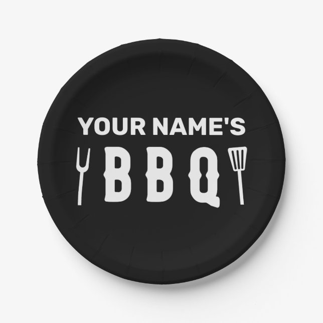 Plato De Papel Su nombre es bbq (Anverso)