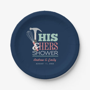 Plato De Papel Su y su Hammer Whisk Handy Couple Shower