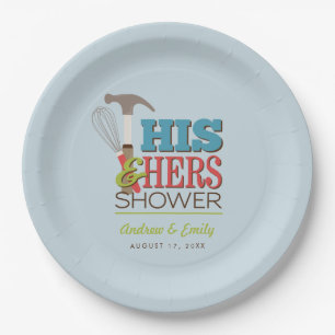 Plato De Papel Su y su Hammer Whisk Handy Couple Shower