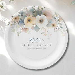 Plato De Papel Suave florecimiento Elegante ducha de novia