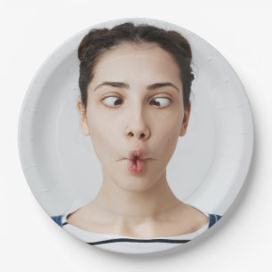 Plato De Papel Sube Tu Foto Divertida Selfie Fiesta