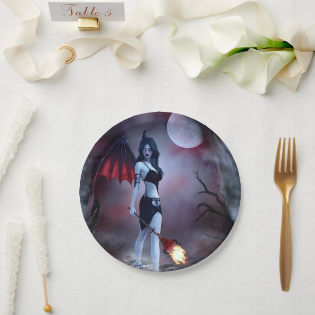 Plato De Papel Succubus de fuego lunar (Boda)