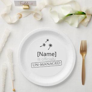 Plato De Papel Sucede la mala hierba Diseño divertido y lindo de