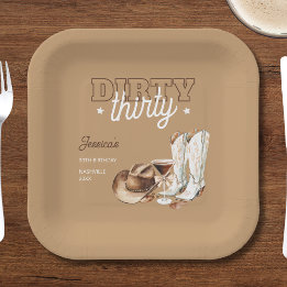 Plato De Papel Sucio 30.º Fiesta de cumpleaños de un país occiden