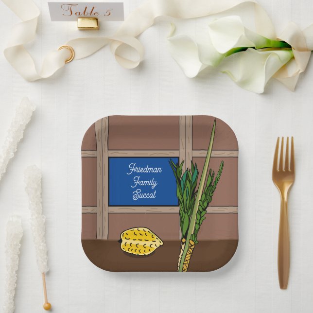 Plato De Papel Sucot Placas de papel personalizadas (Boda)