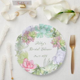 Plato De Papel Suculenta vegetación Wreath Bridal Shower
