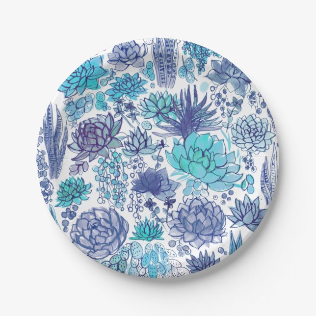 Plato De Papel Suculento jardín (Anverso)