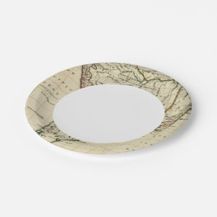 Plato De Papel Sudamérica con fronteras delineadas