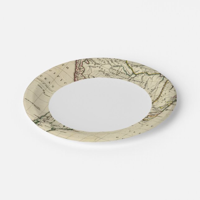 Plato De Papel Sudamérica con fronteras delineadas (Angular)