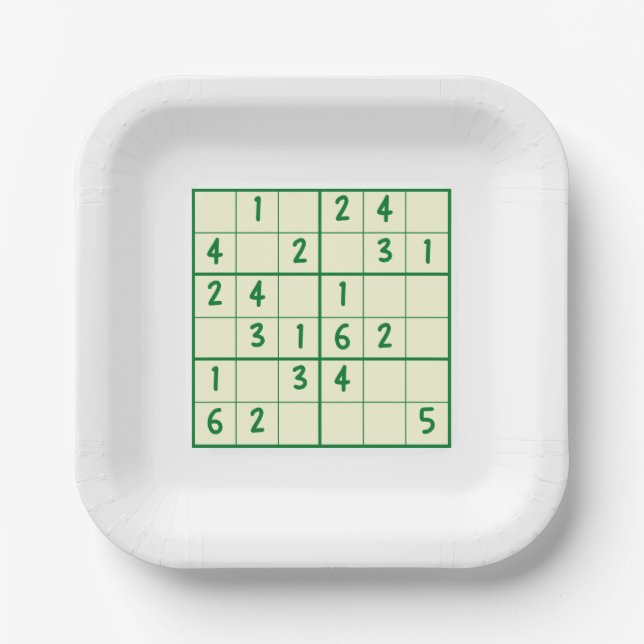Plato De Papel Sudoku rompe (Anverso)