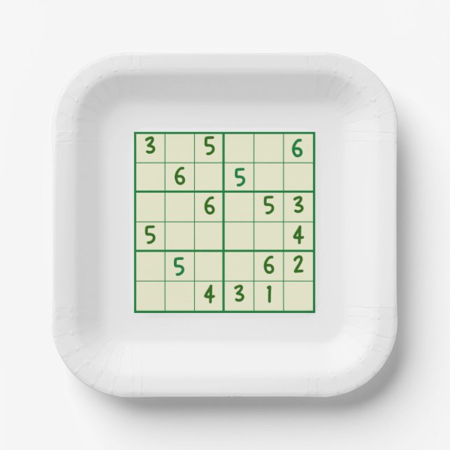 Plato De Papel Sudoku rompe (Anverso)