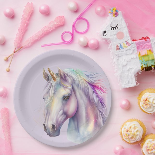 Plato De Papel Sueño de unicornio (Fiesta)