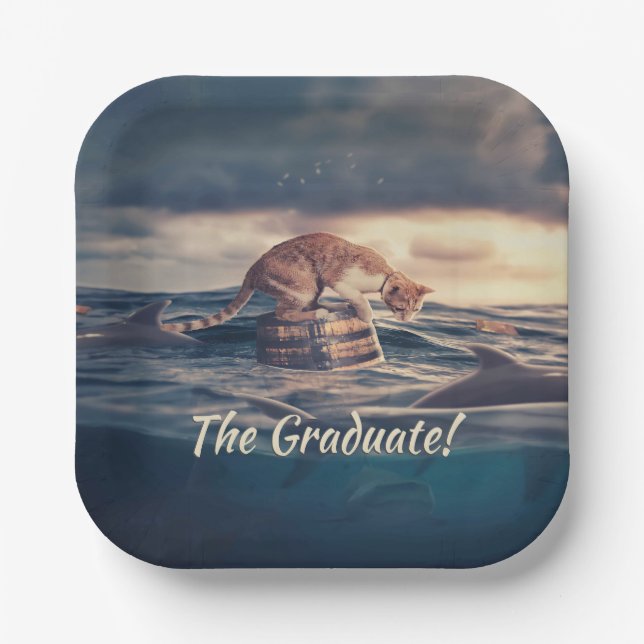 Plato De Papel Sueño Nap Cat o Graduación de Pesadilla (Anverso)