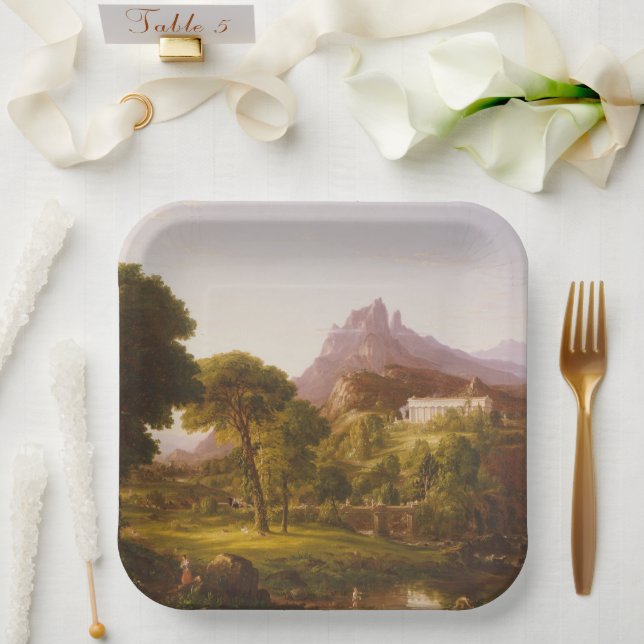 Plato De Papel Sueño Thomas Cole de Arcadia (Boda)