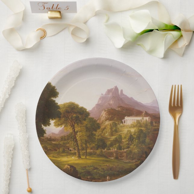 Plato De Papel Sueño Thomas Cole de Arcadia (Boda)