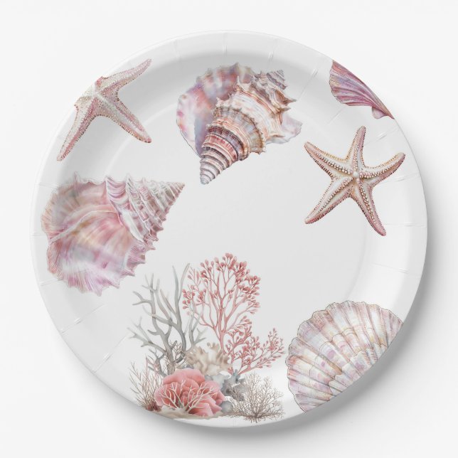 Plato De Papel Sueños bajo la servilleta de papel marino (Anverso)