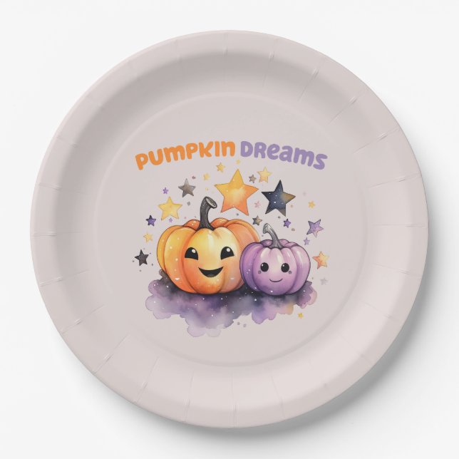 Plato De Papel Sueños de calabaza (Anverso)