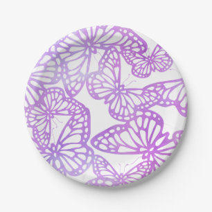 Plato De Papel Sueños de mariposa (Lavender)
