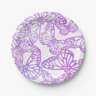 Plato De Papel Sueños de mariposa (Lavender)