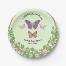 Sueños de mariposa: placas de papel Baby Shower