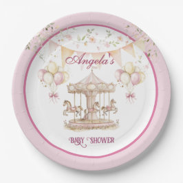 Plato De Papel Sueños de ponía púrpura-placas Baby Shower (grande