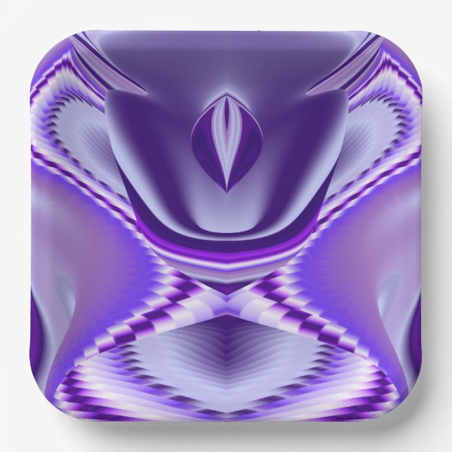 Plato De Papel Sueños del arcoiris de flores moradas (Anverso)