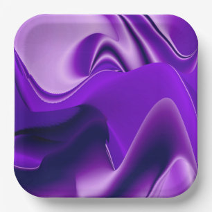Plato De Papel Sueños del arcoiris de flores moradas