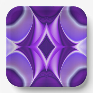 Plato De Papel Sueños del arcoiris de flores moradas