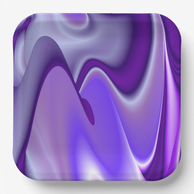 Plato De Papel Sueños del arcoiris de flores moradas (Anverso)