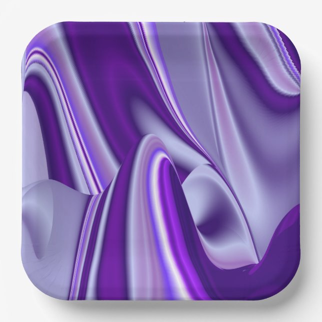 Plato De Papel Sueños del arcoiris de flores moradas (Anverso)