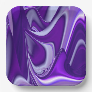 Plato De Papel Sueños del arcoiris de flores moradas