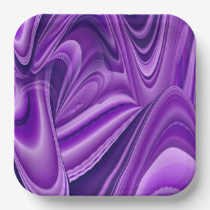 Plato De Papel Sueños del arcoiris de flores moradas