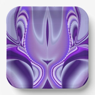 Plato De Papel Sueños del arcoiris de flores moradas