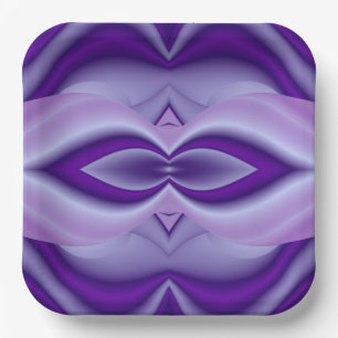Plato De Papel Sueños del arcoiris de flores moradas