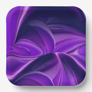 Plato De Papel Sueños del arcoiris de flores moradas