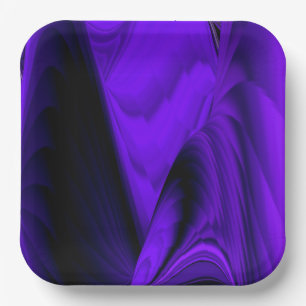 Plato De Papel Sueños del arcoiris de flores moradas