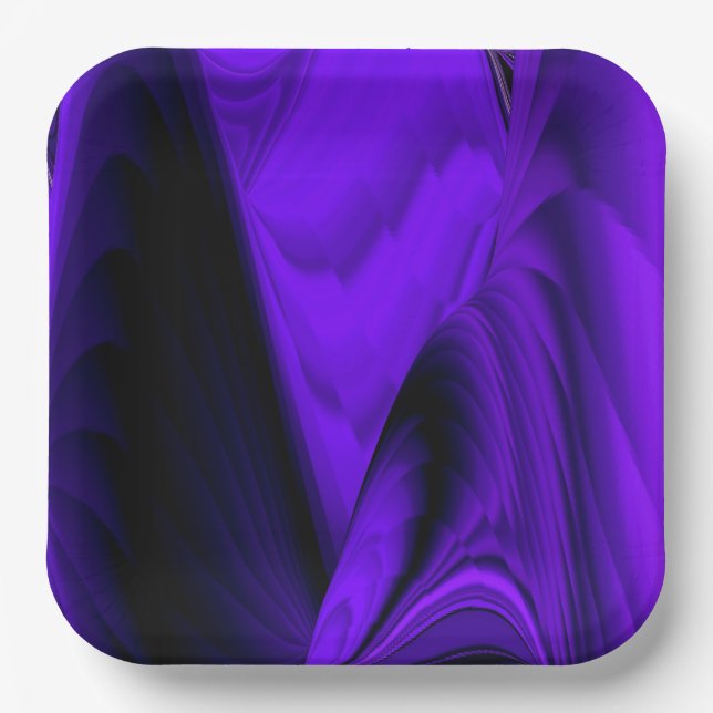 Plato De Papel Sueños del arcoiris de flores moradas (Anverso)