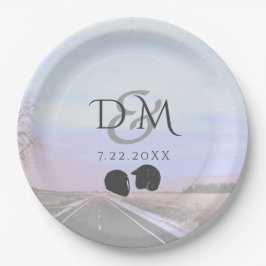 Plato De Papel Sueños del Boda de motocicleta de Open Road