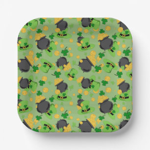 Plato De Papel Suerte de cortesía para la placa de papel irlandes