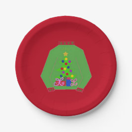 Plato De Papel Suéter Feo de Navidad