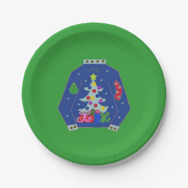 Plato De Papel Suéter Feo de Navidad