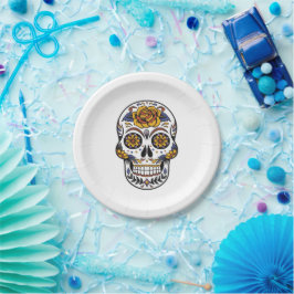 Plato De Papel Sugar Skull