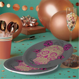 Plato De Papel Sugar Skull 1.0