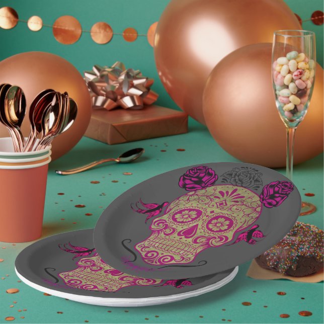 Plato De Papel Sugar Skull 1.0 (Multi)